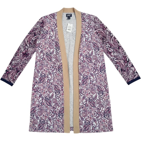 Lands' End Sweaters - NWT Lands End Womens Paisley Print Open Front Cardigan Sweater Size SP